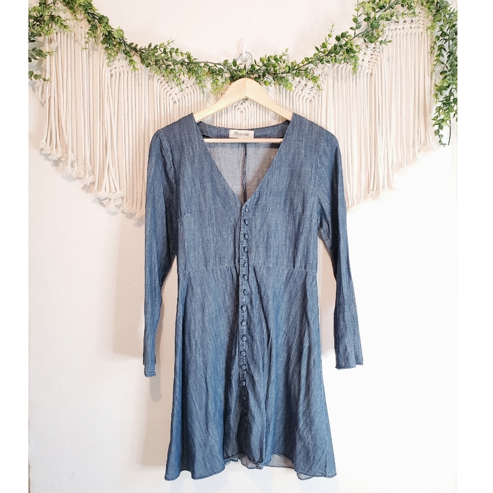 MADEWELL Chambray Button Front Mini Dress sz 4